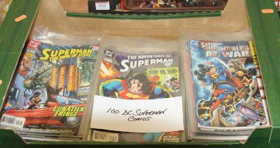 One tray containing a collection of approx 100 circa 2000 DC Superman Comics