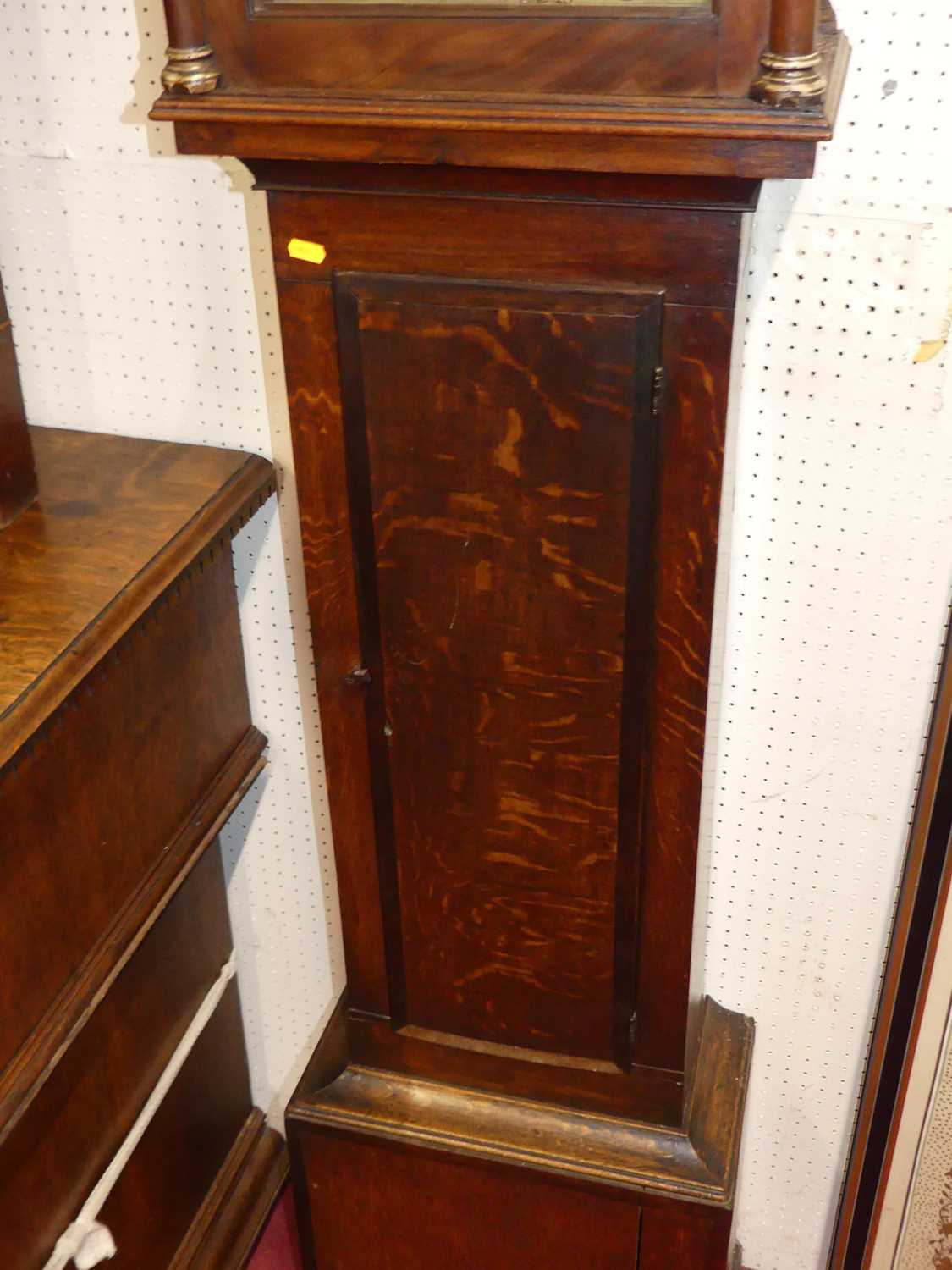 A circa 1800 provincial oak and mahogany cross banded long case clock, having a brass dial, signed - Image 3 of 3