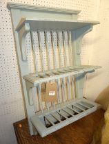 A painted tiered plate rack, 82 x 51.5cm