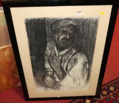 Justin Jones - Farrington, charcoal, signed and dated '85 lower right, 65 x 45cm