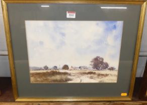 Jan Cluttenbuck - East Anglian landscape, watercolour, signed lower right, 25 x 35cm