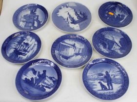 A collection of Royal Copenhagen porcelain Christmas plates (8)