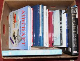 A collection of books relating to aviation and military history