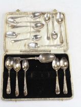 A selection of silver spoons, principally being teaspoons and early 20th century, various dates