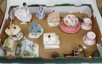 Miscellaneous items to include a Royal Doulton figure of Danielle, Coalport pastille burners, a