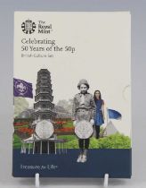 The Royal MInt, Celebrating 50 Years of the 50p, British Culture Set, five 50 pence coins to include