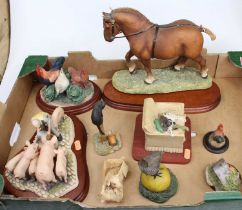A collection of Border Fine Arts models of farmyard animals, the largest height 24cm There are