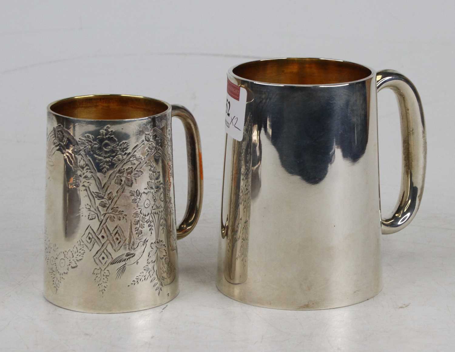 An Edwardian silver cylindrical christening mug, undecorated, maker William Hutton & Sons Ltd, h.