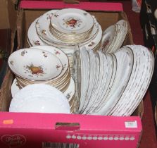 A reproduction Worcester Delecta pattern part dinner service; together with a Royal Doulton Valley