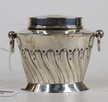 A Walker & Hall silver tea caddy and cover, having spiral fluted decoration, 2.7oz, h.7.5cm