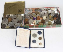 A collection of loose British and continental coins to include a 1981 Prince of Wales & Diana