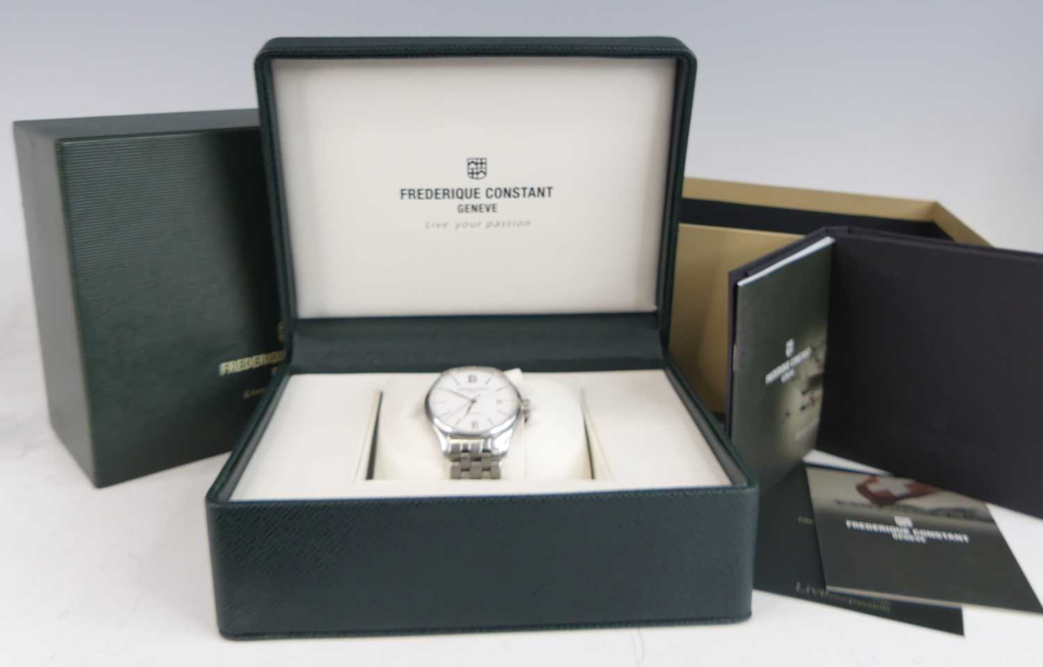 Frederique Constant of Geneve - a gent's steel cased automatic wristwatch, having a signed white - Image 2 of 6