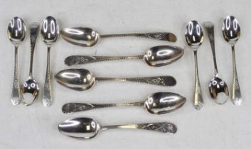 Assorted 19th century and later silver tea and coffee spoons, mostly in the Old English pattern with