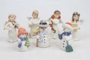 The Royal Copenhagen Mini Collection - seven various porcelain figures to include three snowmen