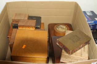 A collection of Victorian and later boxes and writing slopes