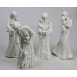 A set of four Royal Worcester figures 'First Steps', 'First Kiss', 'Once Upon a Time', and 'Sweet