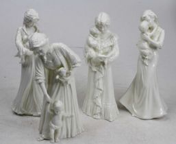 A set of four Royal Worcester figures 'First Steps', 'First Kiss', 'Once Upon a Time', and 'Sweet