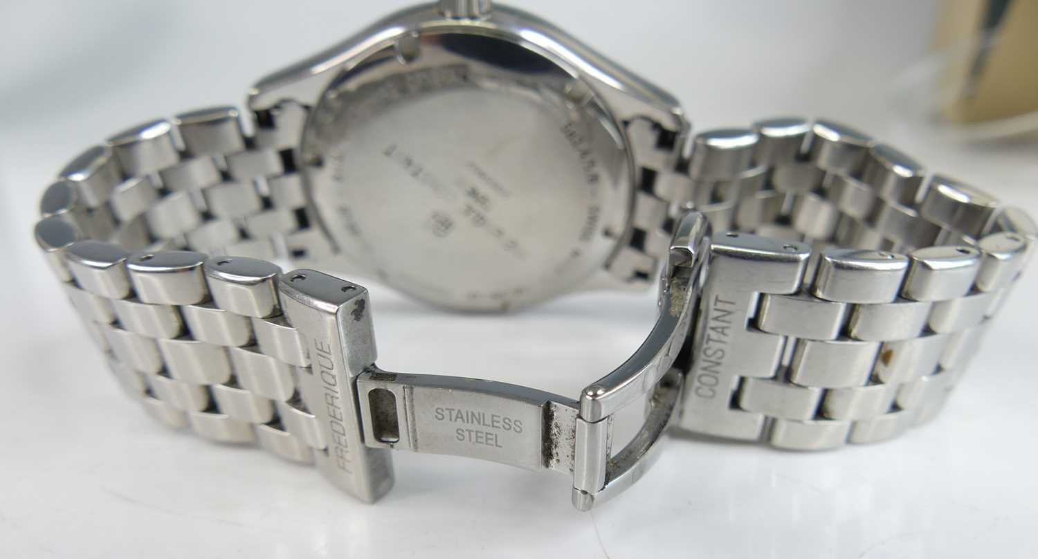 Frederique Constant of Geneve - a gent's steel cased automatic wristwatch, having a signed white - Image 5 of 6