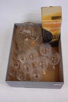 A collection of glass ware to include a set of six good quality diamond cut drinking glasses, a