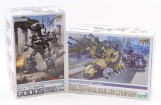 Takara Tomy, Kotobukiya, Zoids 1/72nd scale plastic kit group, 2 examples comprising RMZ 11 Godos