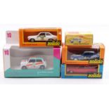 Solido, Corgi Toys & Atlas Dinky Toys model group comprising 3 boxed Solido cars - a Ford Escort Mk2