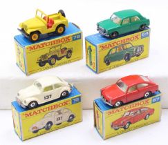 One tray containing a quantity of Matchbox E type boxed diecast vehicles to include a No. 64 MG 110,