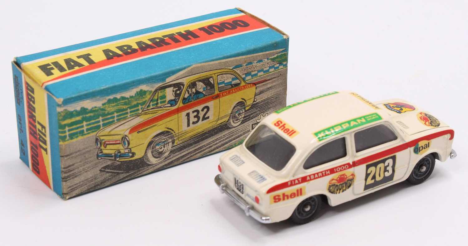 Mercury No. 42 Fiat 850 Abarth 1000 Rally Car, white body, with a black interior, detailed wheel - Image 2 of 2