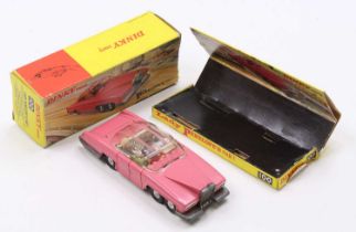 A Dinky Toys No. 100 Lady Penelope's Fab 1, comprising of matt pink body with gold chromed interior,
