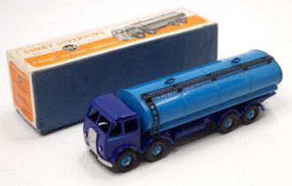 Dinky Toys No.504 Foden 14-Ton Tanker - 1st type, comprising dark blue cab and chassis, light blue