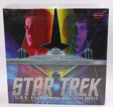 Polar Lights 1/350th scale plastic kit for a Star Trek USS Enterprise NCC-1701 Refit, shrink wrapped