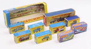 One box containing a quantity of Matchbox empty boxes to include King Size Matchbox, Rola-matics,