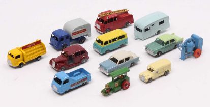 One tray containing 12 various early issue Matchbox 1/75 series diecast vehicles to include an