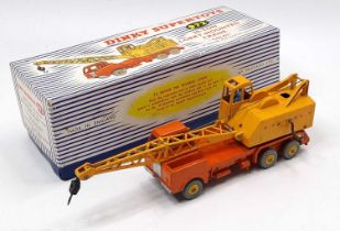 Dinky Toys No. 972 Coles 20 ton lorry mounted crane, finished in yellow and orange with yellow hubs,