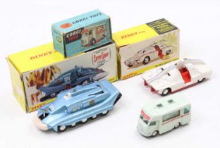 Dinky and Corgi Toys boxed model group of 3 comprising No. 104 "Captain Scarlet" Spectrum Pursuit