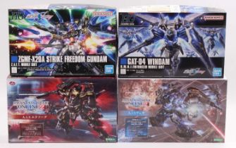 Ban Dai and Kotobukiya boxed kit group of 4 comprising 2x Ban Dai 1/144th scale Gundam - Strike