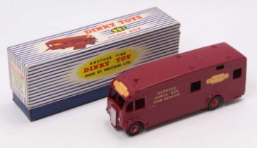 A Dinky Toys No. 981 British Railways Express horse box comprising maroon body with red Supertoys