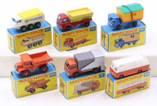 A collection of six various boxed Matchbox box E type boxed commercial vehicles,to include a No.