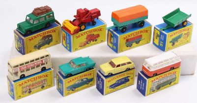 One tray containing eight various boxed Matchbox 1/75 series diecast vehicles to include a No. 65