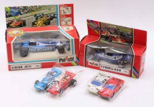 One tray of Polistil Hong Kong issue slot racing diecast and plastic models to include a Polistil