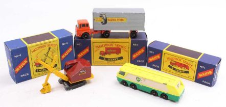 Matchbox Lesney Major Pack group of 3 comprising M1 B.P. Petrol Tanker, M2 York Freightmaster with