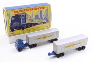 Matchbox lesney Major Pack M9 Cooper Jarrett Interstate Freighter, blue tractor unit, with silver