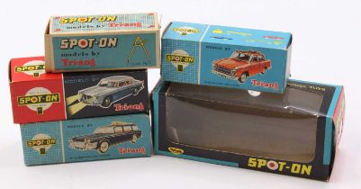 A collection of five empty Spot-On Triang model boxes, to include a No. 183 Humber Super Snipe