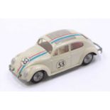 A Tekno 1/43rd scale Volkswagen 'Herbie' Beetle comprising of a white body, with a red interior,