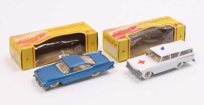 Lone Star Roadmasters, 2 boxed examples comprising No. 1475 Dodge Dart, blue body, with a brown