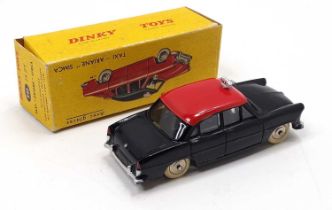French Dinky No.542/24ZT Simca Ariane Taxi, black body with red roof, convex steel hubs fitted