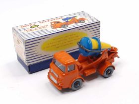 Dinky Toys No. 960 Albion Lorry Mounted Concrete Mixer, orange body, blue/yellow rotating rear mixer