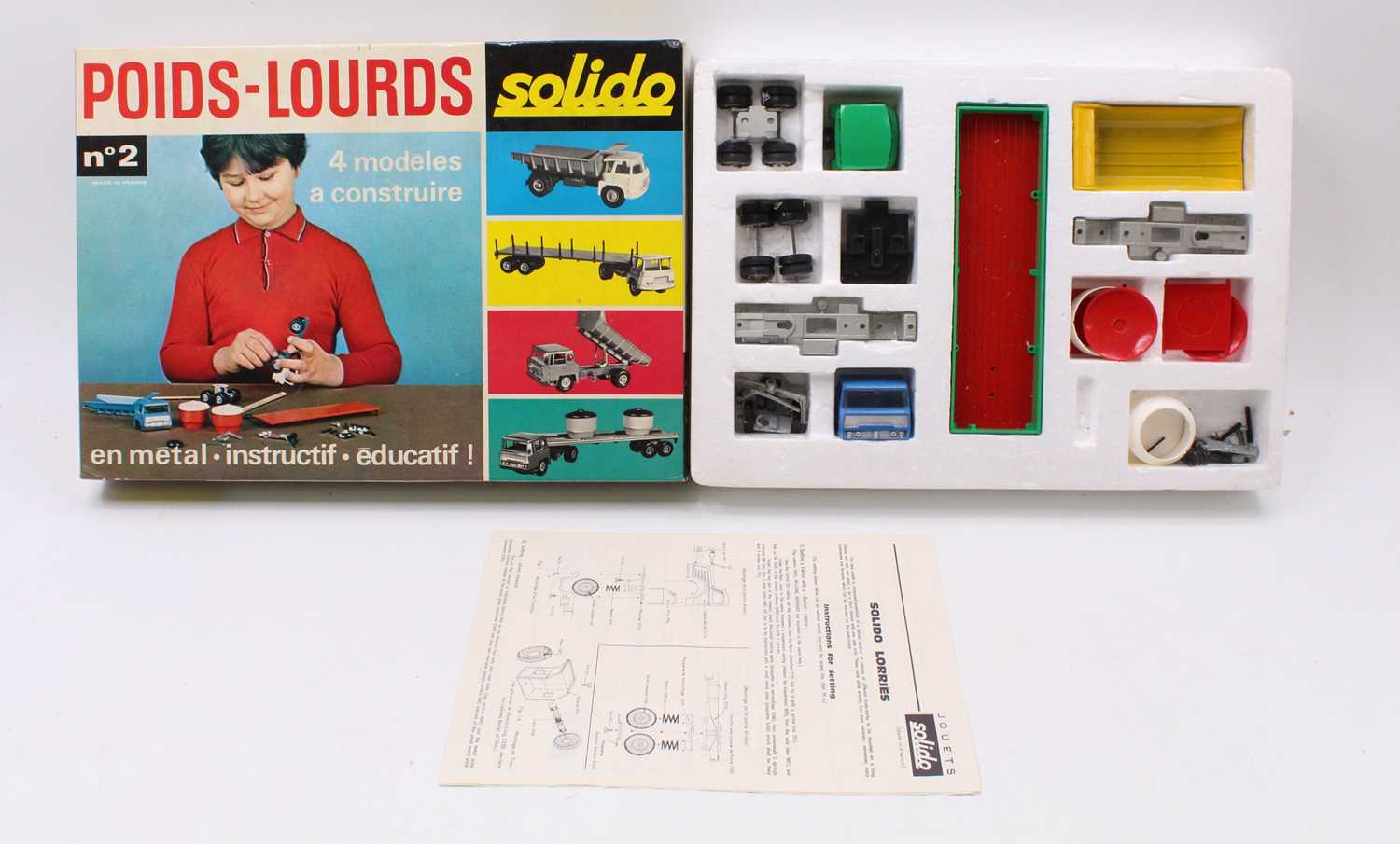 A Solido of France No. 2 lorry gift set, comprising of various components to enable the construction