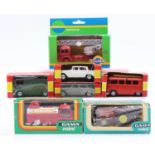 One box containing six various boxed GAMA diecast vehicles to include a No. 9591 Volkswagen panel