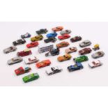 A collection of Hot Wheels Blackwalls including the French made Double Deck Pepsi Bus, a '57