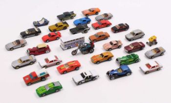 A collection of Hot Wheels Blackwalls including the French made Double Deck Pepsi Bus, a '57